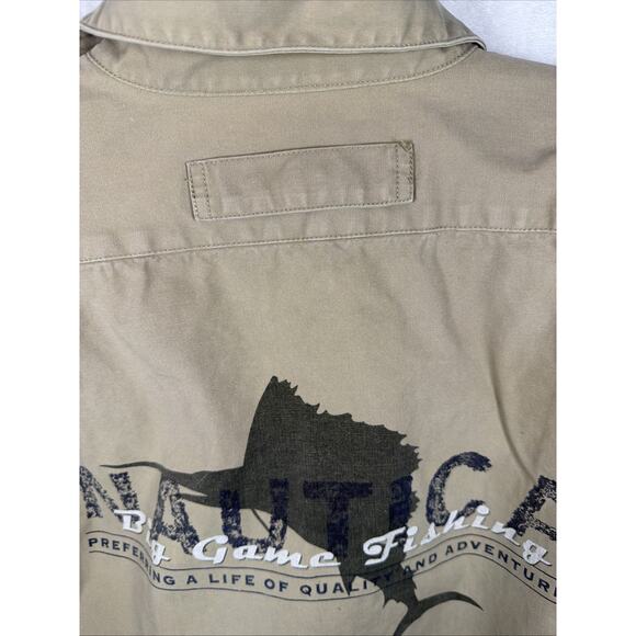 Nautica Shacket Jacket Pullover 1/4 Zip Shirt Big Game Fishing Mens LARGE VTG 90 - Picture 2 of 11